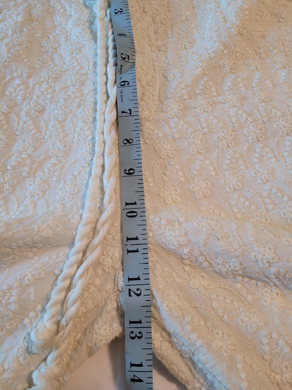 Sundance Cream Textured Trousers. with Braided Ties Size 14 - Picture 8 of 12